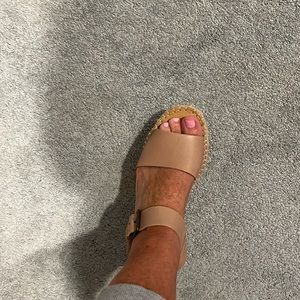 Soludos wedge sandals. Nude in color with rope platform